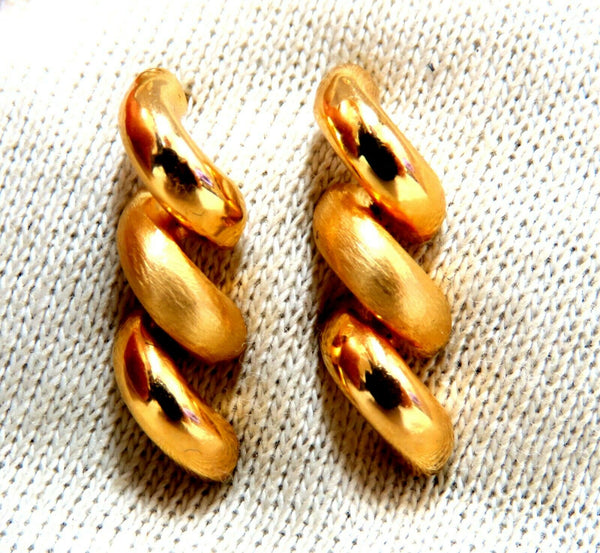Maccaroni Row Gold Earrings 14kt