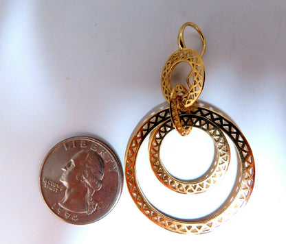 Circular Rolling Rings Dangle Earrings 18kt gold