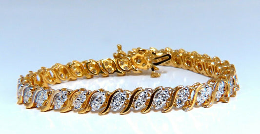 3.00 natural diamonds S Link Tennis Bracelet 14kt