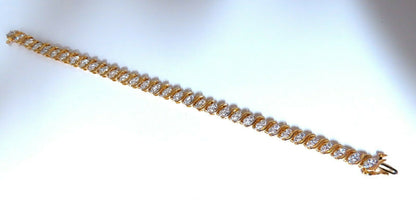 3.00 natural diamonds S Link Tennis Bracelet 14kt