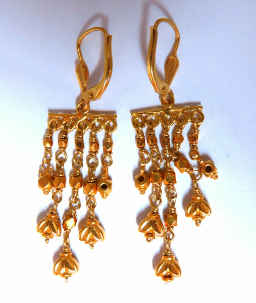 18kt Gold Dangle Earrings Handmade