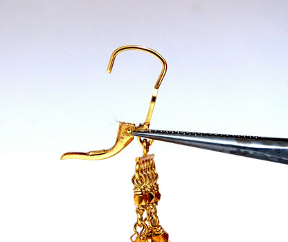 18kt Gold Dangle Earrings Handmade