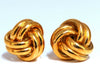 14kt Gold interwined Loop Braded Earrings