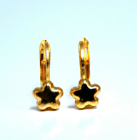 14Kt Gold Lever Clover Clip Earrings