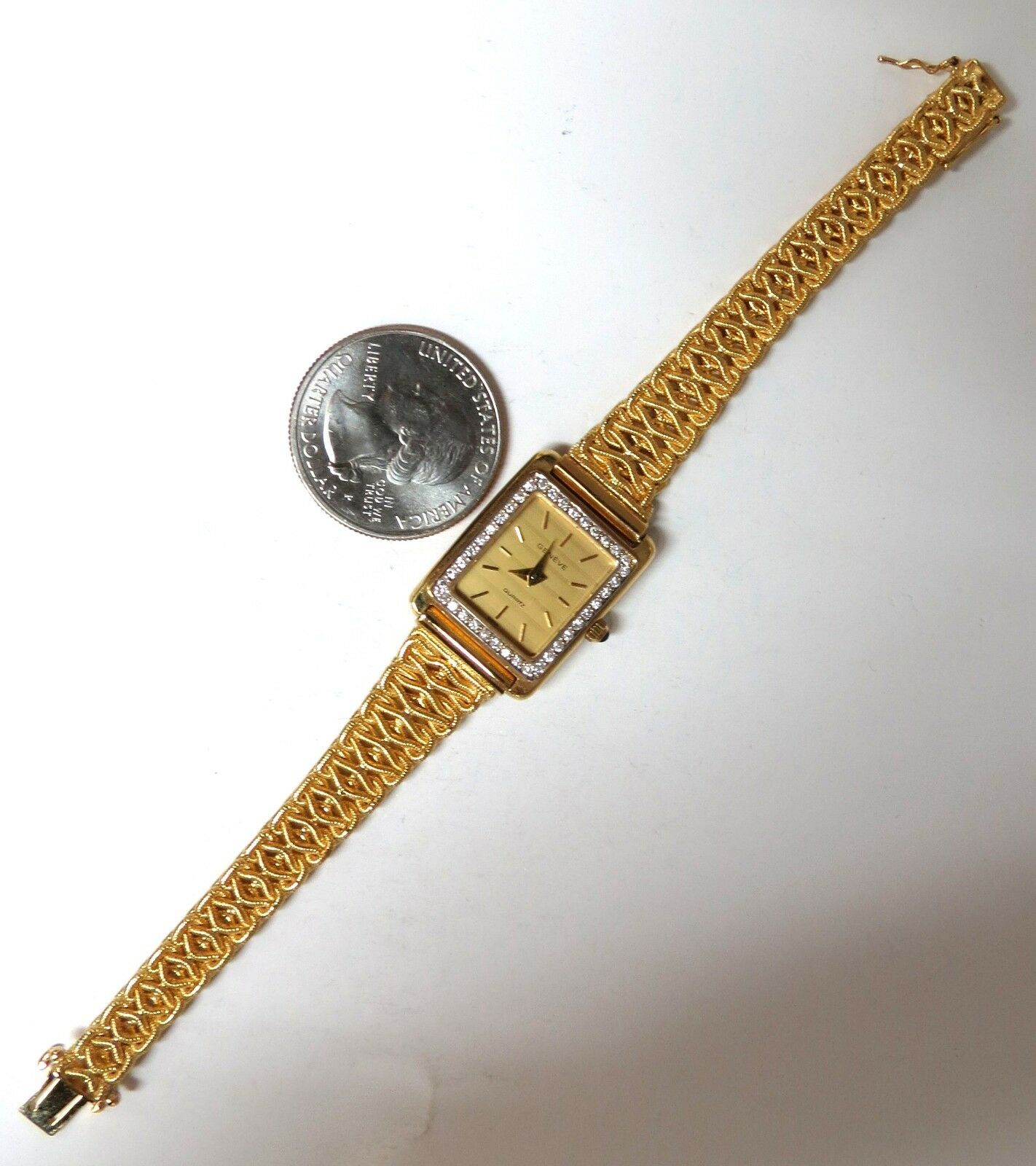 Vintage Geneve Swiss Quartz .36ct Diamonds watch