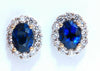 GIA Certified 7.81ct Natural Royal Blue sapphire diamond earrings 14kt