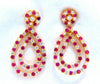 1.86ct natural Ruby diamonds dangle earrings 14kt yellow gold cluster pear