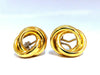 18kt Gold Clip earrings Double Circles Loop