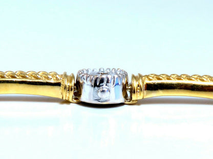 .40ct Natural Round diamonds Bead Deco Two toned bracelet 14kt
