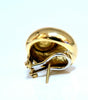 18kt Gold Clip earrings Panda Eye Domed