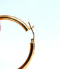 14Kt Gold Hoop Earrings Tubular Plain 1.85 inch diameter