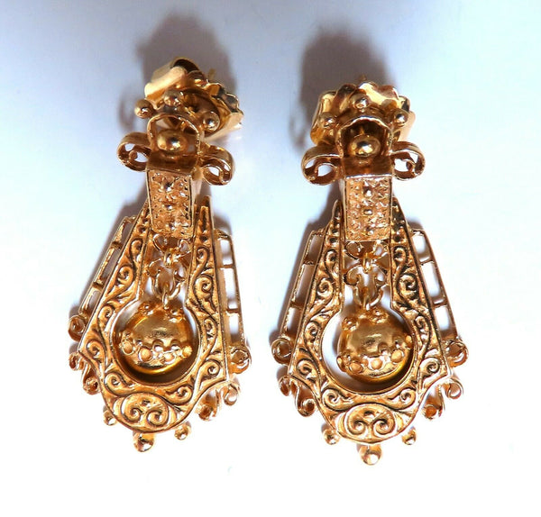 Gypsy Dangle Bohemian Deco Earrings 14kt Gold