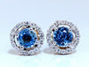 1.75ct Natural Sapphire Diamonds Cluster Earrings 14 Karat gold