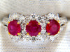 2.52ct natural vivid red ruby diamonds ring 14kt three stone halo class