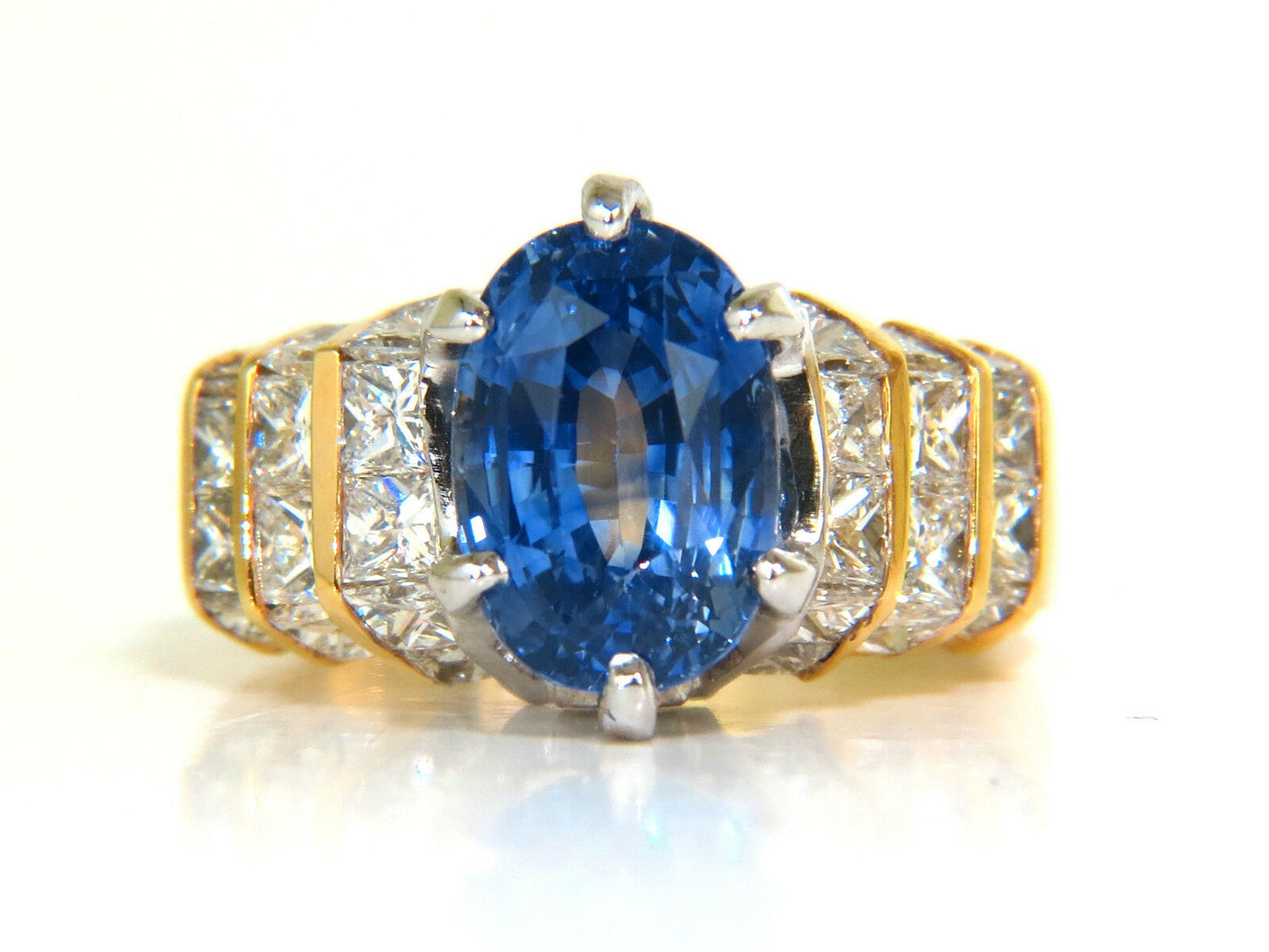 GIA 8.89CT Natural Fine Sapphire Diamond Ring Cornflower Classic 14KT