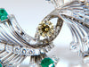 Platinum Estate Natural GIA Certified Fancy Diamond Emerald Pin