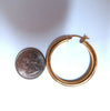 14Kt Gold Hoop Earrings Tubular Plain 1.46 inch diameter