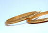 14Kt Gold Hoop Earrings Satin Knife Edge Graver Patina 1.73 inch long