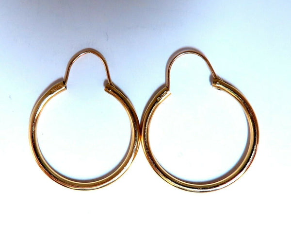 14Kt Gold Hoop Earrings .85 inch
