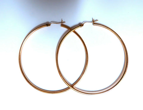 14Kt Gold Hoop Earrings 2.3 inch