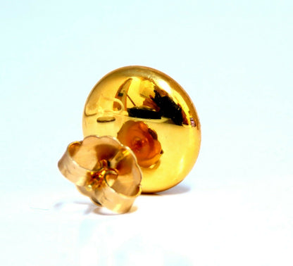 14Kt Gold Button Earrings 16mm