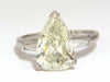 GIA Certified 3.77ct Pear Shape Diamond Ring Platinum Classic Engagement