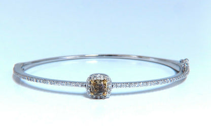 1.20ct Natural Fancy Color Diamonds Bangle Bracelet 14kt Gold Mod Deco Prime