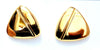 14Kt Gold Triangular Stripe Button Earrings