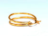 14Kt Gold Double Tubular Hoop Earrings 1 inch length