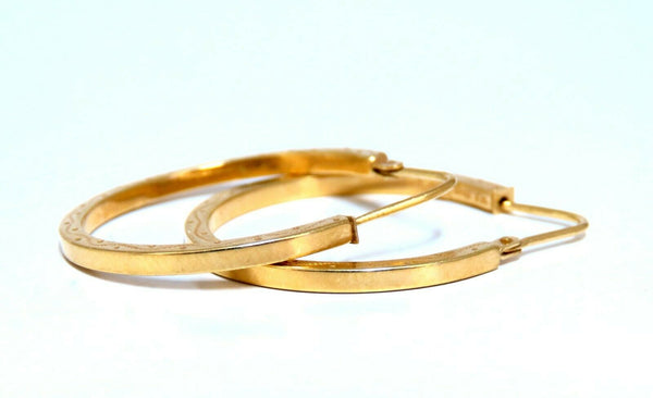 14Kt Gold Tubular Hoop Earrings Classic 26mm diameter