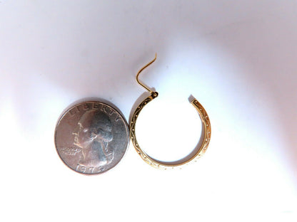 14Kt Gold Tubular Hoop Earrings Classic 26mm diameter