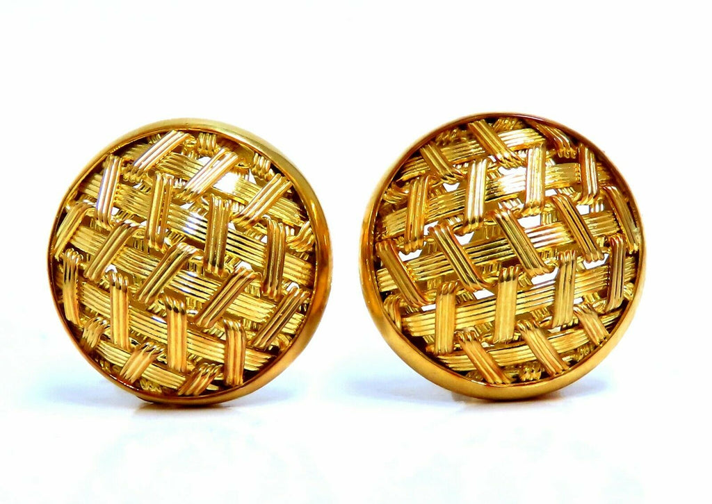 Gold basket weave on sale earrings