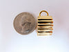 18Kt Gold Staggard Row Pattern Earrings 3D Semi Hoop Clips Post-Less