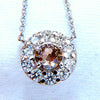 GIA Certified .81ct Natural Fancy Brown Diamonds Halo Cluster Necklace 14kt