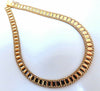 Reversible 5 Tier Curbed Band Link Gold Necklace 14kt gold 15 inch 9.8mm