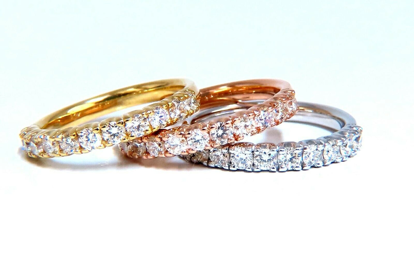 2.04 Natural Diamonds Stacking Bands 14kt Gold Mod