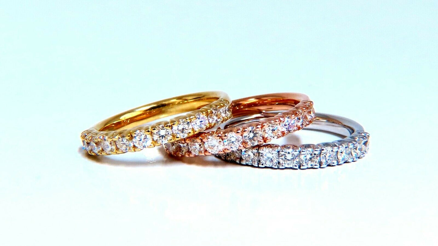 2.04 Natural Diamonds Stacking Bands 14kt Gold Mod