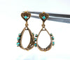 14kt yellow gold turquoise dangle earrings