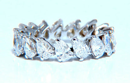 5ct Natural Pear Diamonds Eternity Ring 14kt