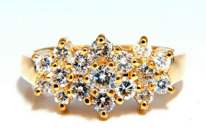 .80ct Natural Diamonds Cluster Ring 14kt.