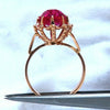 16ct Russian Lab Ruby Ring 14kt Rose Gold
