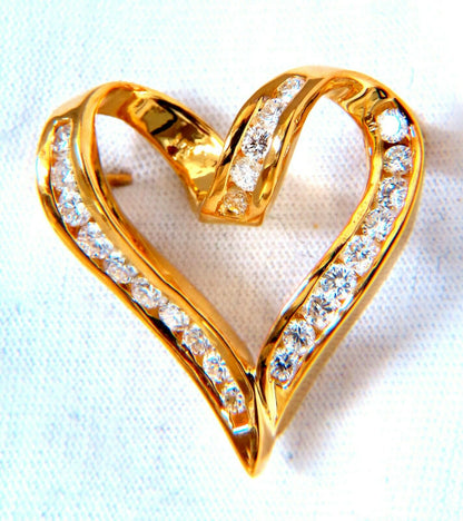 1.10ct Natural Diamonds Heart Pin 14kt