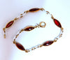 3ct Natural Garnet Station Link Bracelet 14kt