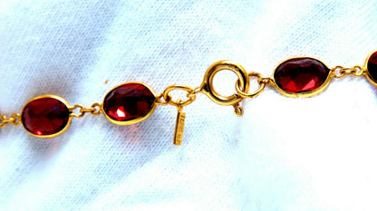 8ct Natural Garnet Yard Station Bracelet 14kt