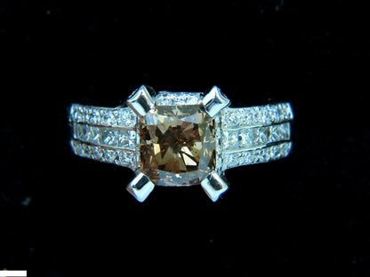 GIA 2.76CT NATURAL FANCY ORANGE BROWN DIAMOND RING G/VS 14KT