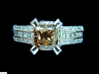 GIA 2.76CT NATURAL FANCY ORANGE BROWN DIAMOND RING G/VS 14KT