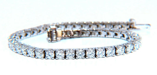 6.02 carat natural round diamonds link tennis bracelet 14kt