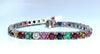 13ct natural ruby emerald sapphires diamond tennis bracelet 10kt gem line