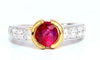 GIA Certified 1.10ct No Heat Ruby Diamond ring Vivid Red Prime