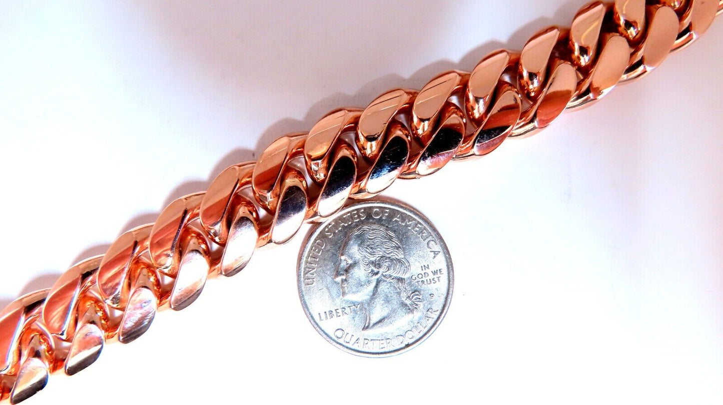 Classic Solid Cuban Link Necklace 14kt 276Grams 28inch 14.5mm Rose Gold 18 inch